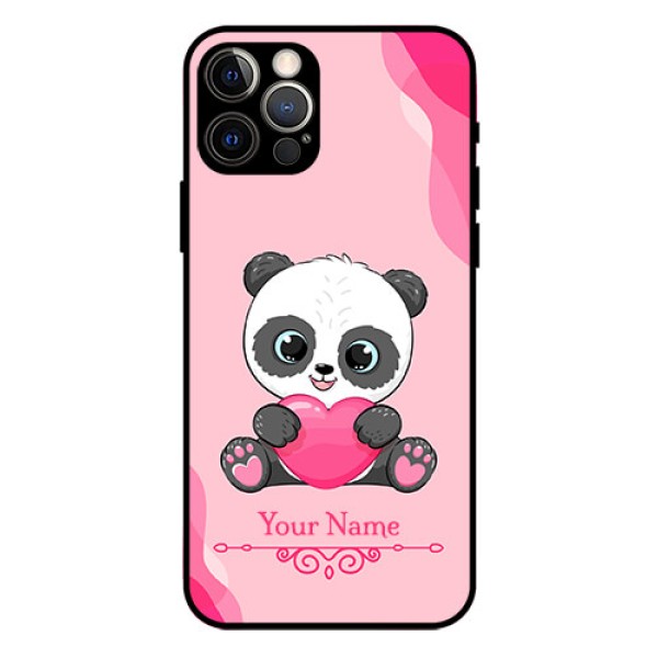 iPhone 12 Pro Custom Glass Mobile Case - Cute Panda Design