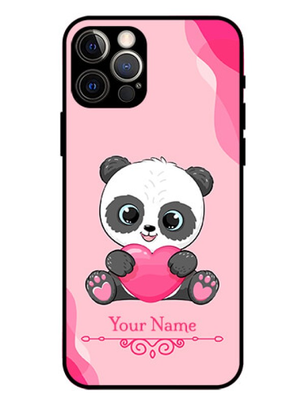 Custom iPhone 12 Pro Custom Glass Mobile Case - Cute Panda Design