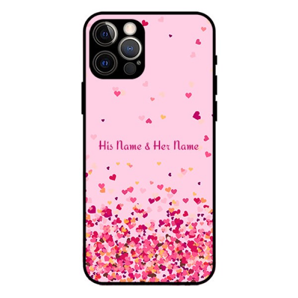 iPhone 12 Pro Photo Printing on Glass Case - Floating Hearts Design iPhone 12 Pro Photo Printing on Glass Case - Floating Hearts Design