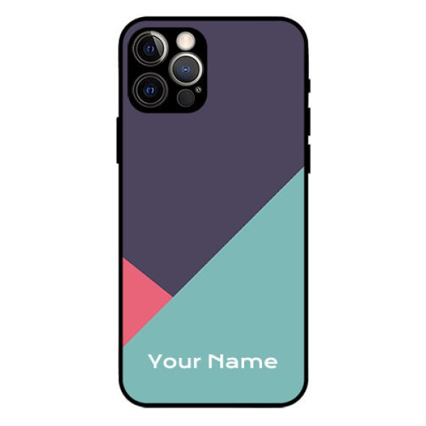 iPhone 12 Pro Custom Glass Mobile Case - Tri Color abstract Design