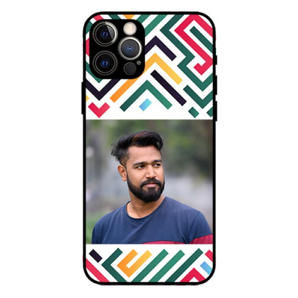 iPhone 12 Pro Personalized Glass Phone Case - Colorful Maze Pattern Design iPhone 12 Pro Personalized Glass Phone Case - Colorful Maze Pattern Design
