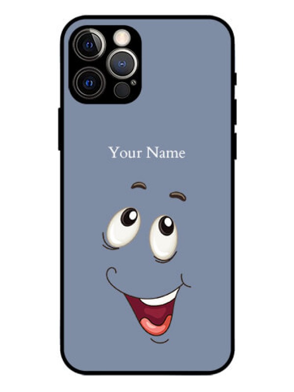 Custom iPhone 12 Pro Photo Printing on Glass Case - Laughing Cartoon Face Design