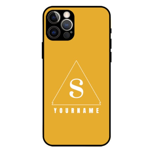 iPhone 12 Pro Personalized Glass Phone Case - simple triangle Design