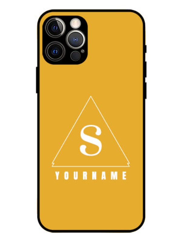 Custom iPhone 12 Pro Personalized Glass Phone Case - simple triangle Design