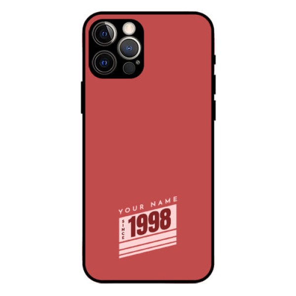 iPhone 12 Pro Custom Glass Phone Case - Red custom year of birth Design