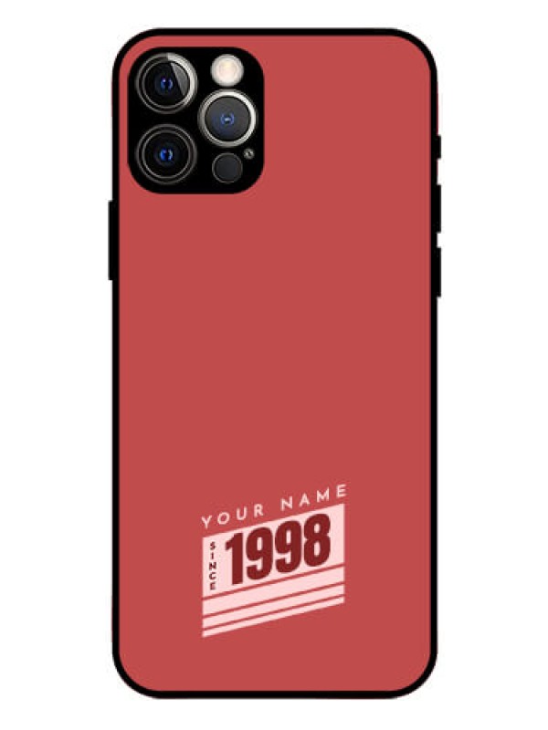 Custom iPhone 12 Pro Custom Glass Phone Case - Red custom year of birth Design