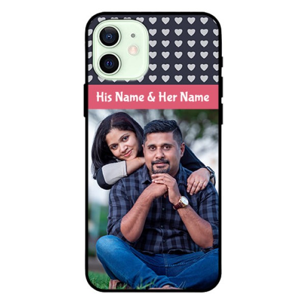 Iphone 12 Custom Glass Mobile Case - Love Symbols Design Iphone 12 Custom Glass Mobile Case - Love Symbols Design