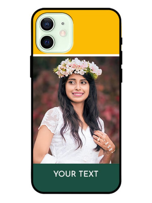 Custom Iphone 12 Photo Printing on Glass Case  - Love You Design