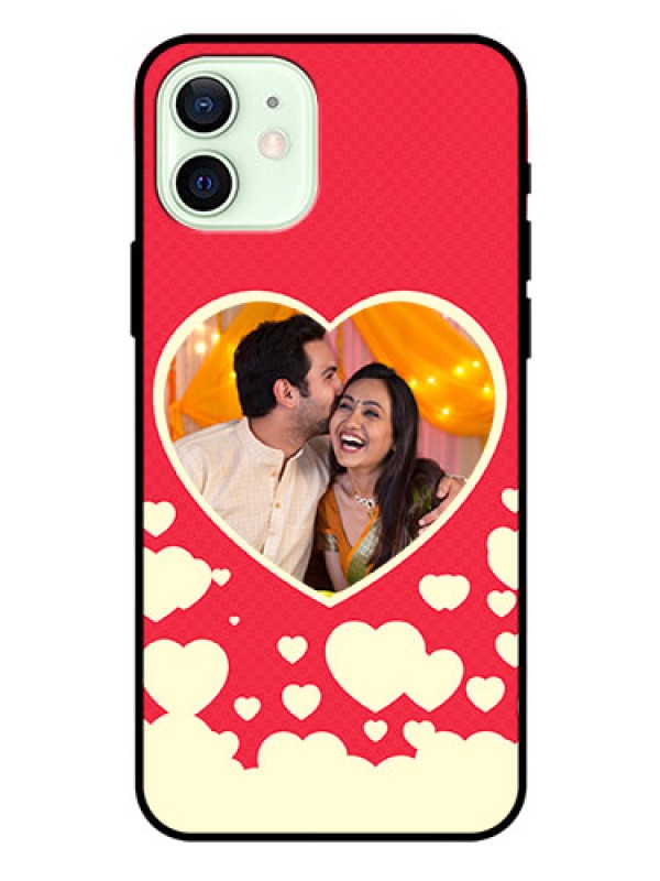 Custom Iphone 12 Custom Glass Mobile Case  - Love Symbols Phone Cover Design