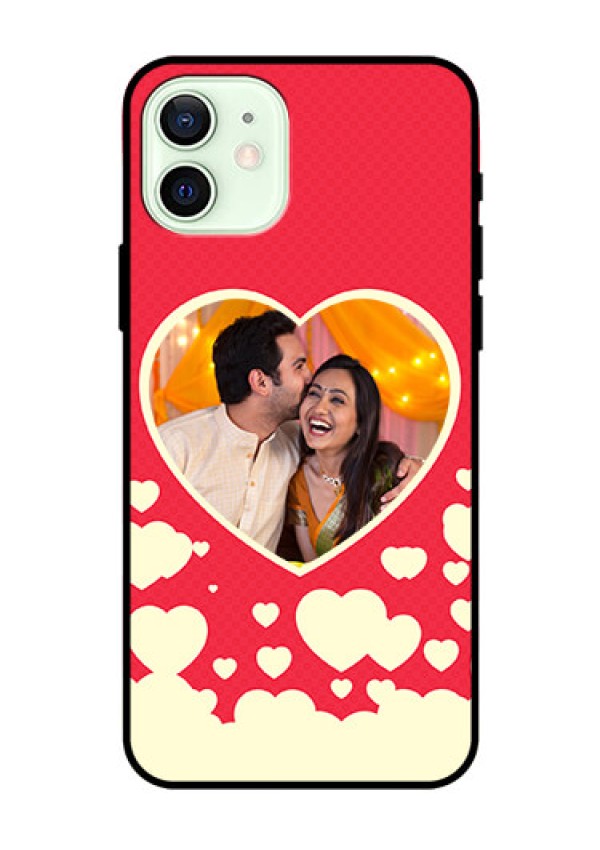 Iphone 12 Custom Glass Mobile Case  - Love Symbols Phone Cover Design