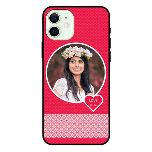 Iphone 12 Personalised Glass Phone Case - Pink Pattern Design Iphone 12 Personalised Glass Phone Case - Pink Pattern Design