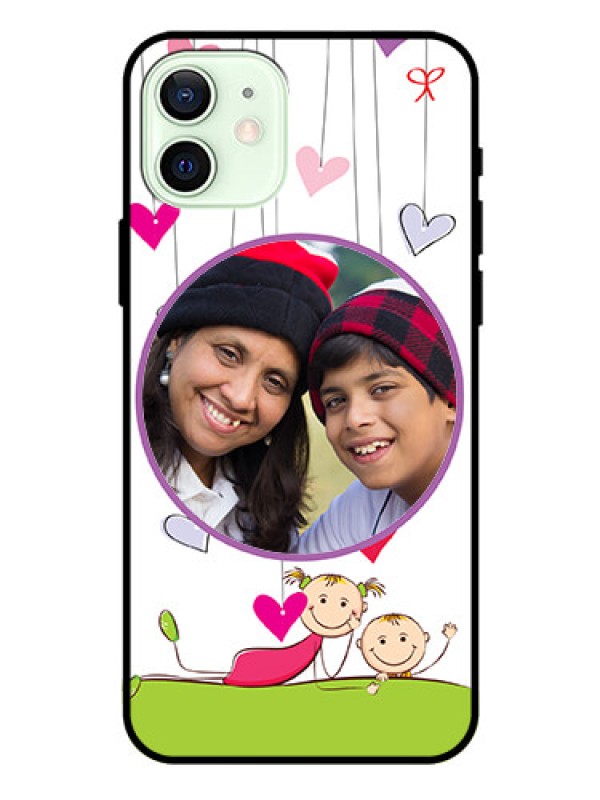 Custom Iphone 12 Photo Printing on Glass Case  - Cute Kids Phone Case Design