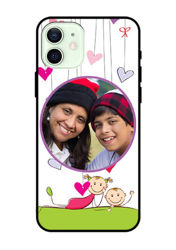 Iphone 12 Photo Printing on Glass Case  - Cute Kids Phone Case Design