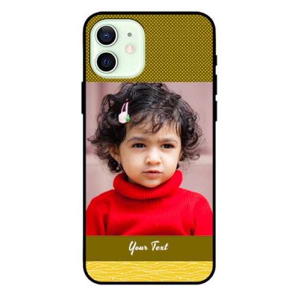 Iphone 12 Custom Glass Phone Case  - Simple Green Color Design