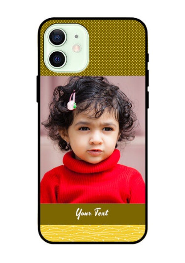 Iphone 12 Custom Glass Phone Case  - Simple Green Color Design