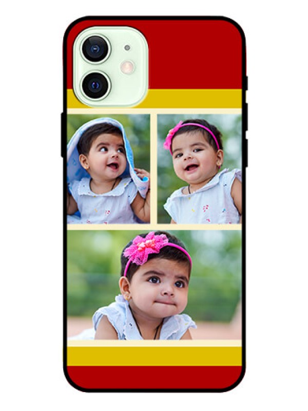Custom Iphone 12 Custom Glass Mobile Case  - Multiple Pic Upload Design