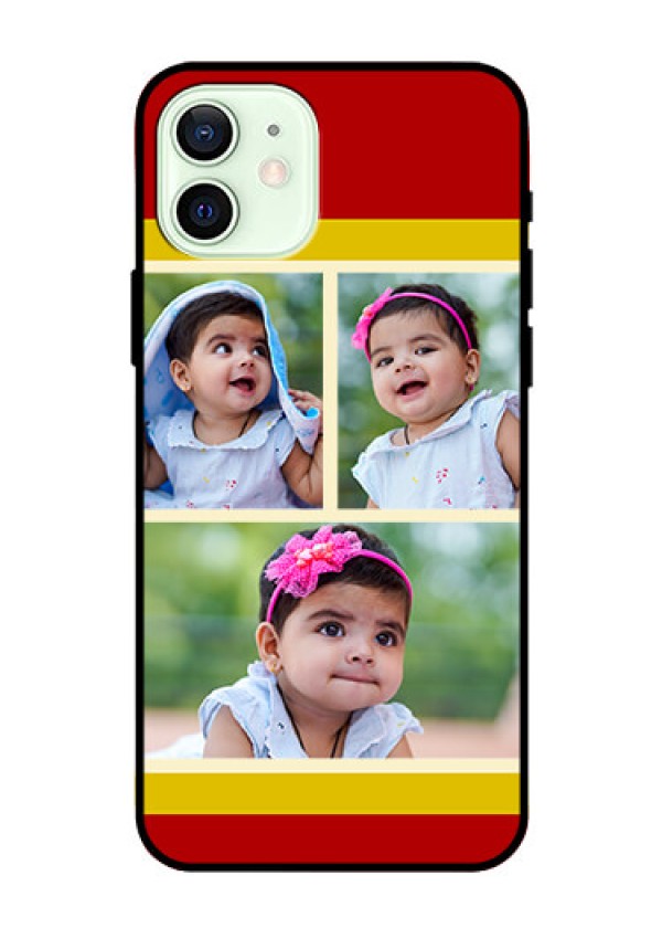 Iphone 12 Custom Glass Mobile Case  - Multiple Pic Upload Design
