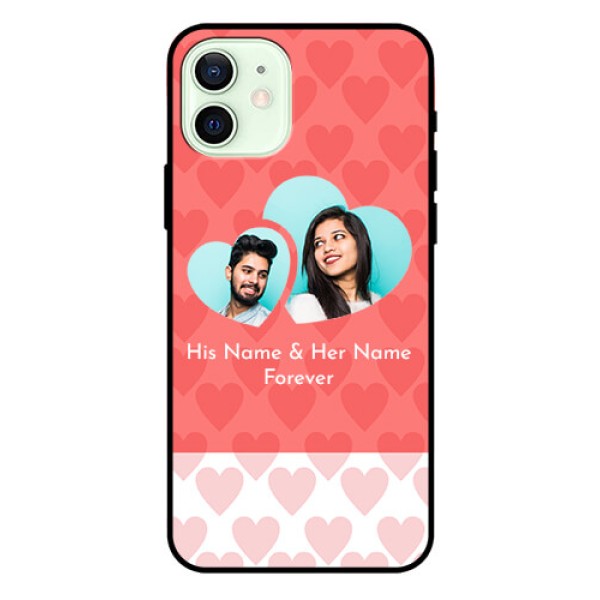 Iphone 12 Personalized Glass Phone Case  - Couple Pic Upload Design