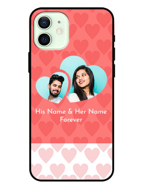Custom Iphone 12 Personalized Glass Phone Case  - Couple Pic Upload Design