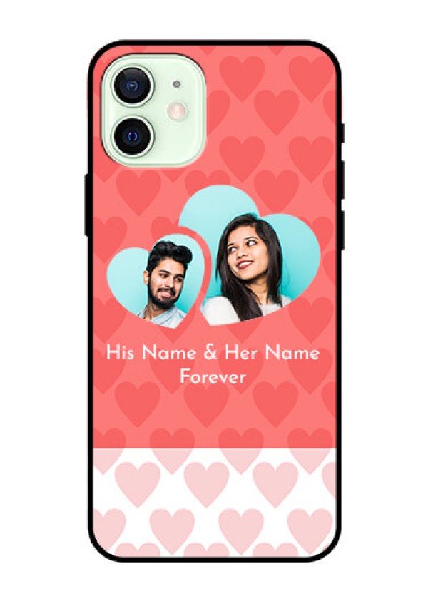 Iphone 12 Personalized Glass Phone Case  - Couple Pic Upload Design