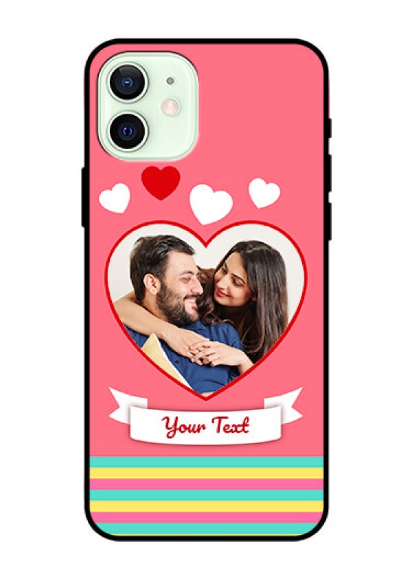 Iphone 12 Photo Printing on Glass Case  - Love Doodle Design