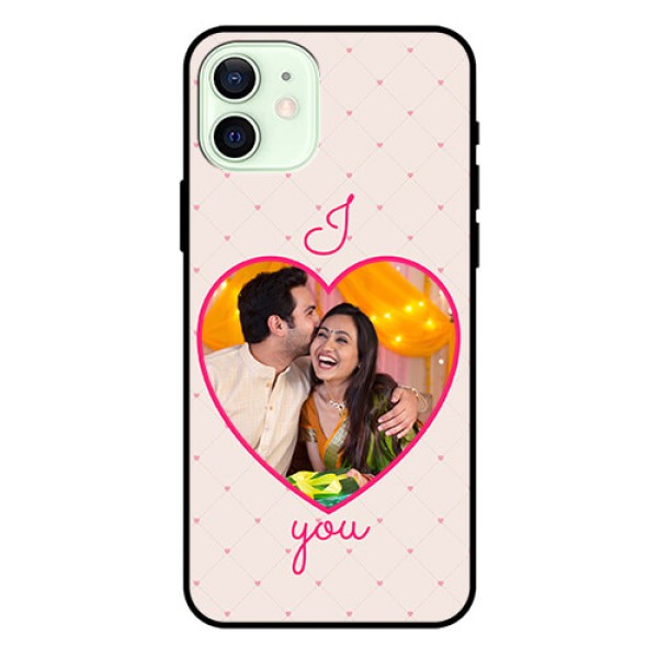 Iphone 12 Custom Glass Mobile Case  - Heart Shape Design
