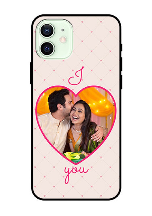 Iphone 12 Custom Glass Mobile Case  - Heart Shape Design