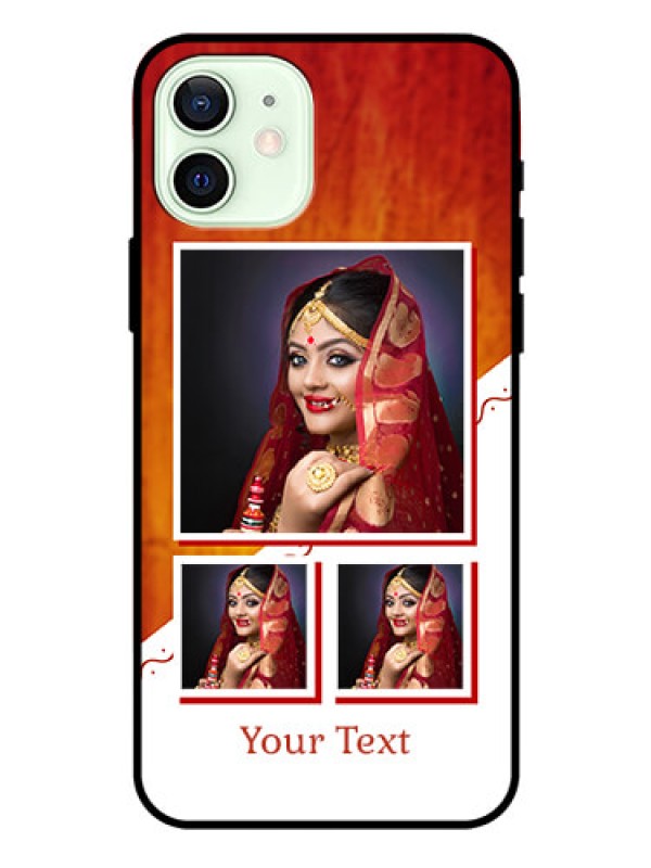 Custom Iphone 12 Custom Glass Phone Case  - Wedding Memories Design  