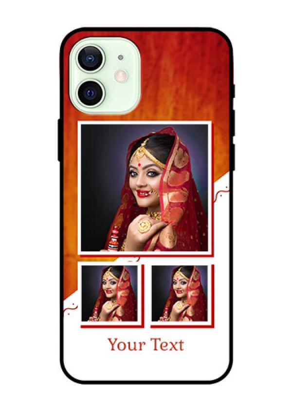 Iphone 12 Custom Glass Phone Case  - Wedding Memories Design  