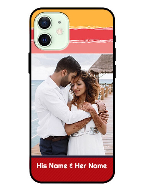 Custom Iphone 12 Custom Glass Mobile Case  - Colorful Case Design