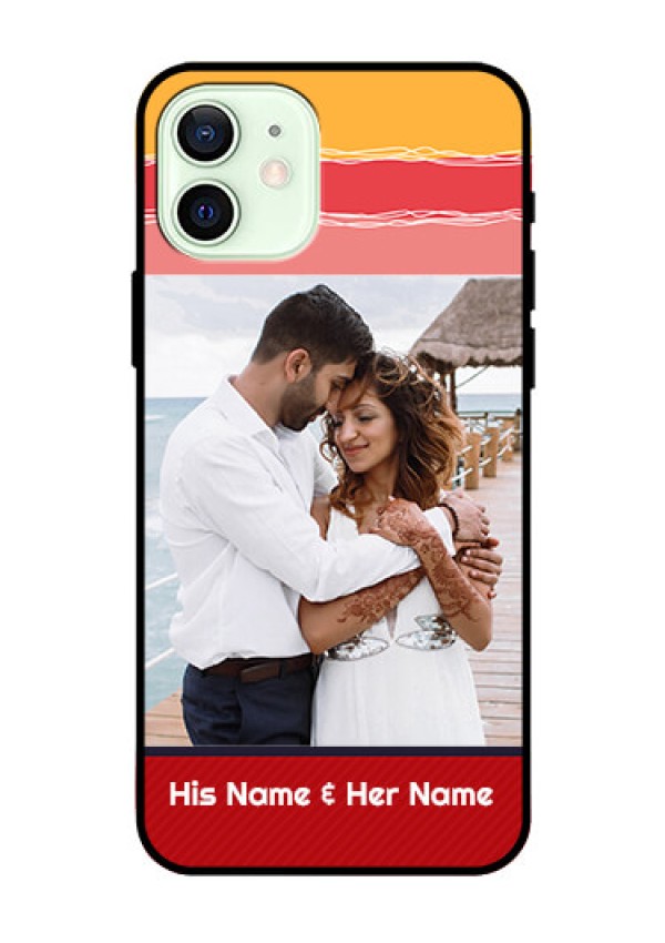 Iphone 12 Custom Glass Mobile Case  - Colorful Case Design