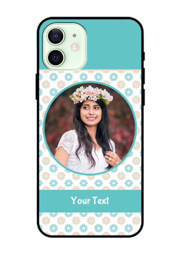 Iphone 12 Custom Glass Mobile Case  - Beautiful Flowers Design