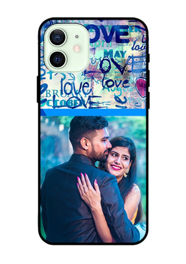 Iphone 12 Custom Glass Mobile Case  - Colorful Love Design