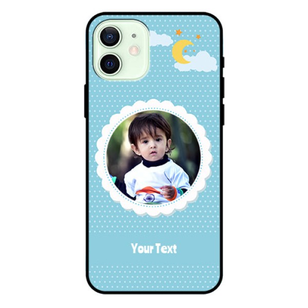 Iphone 12 Personalised Glass Phone Case  - Violet Pattern Design