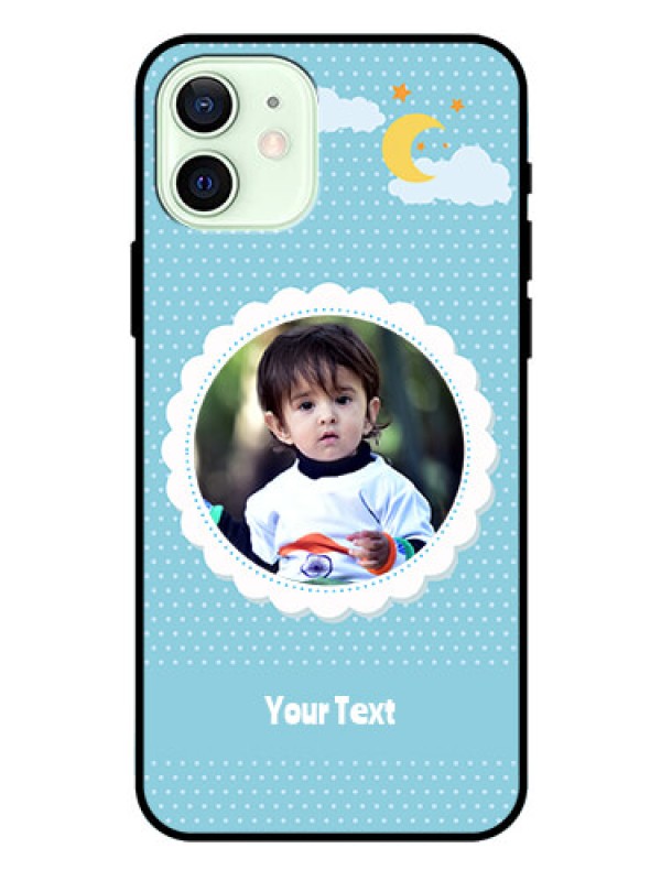 Custom Iphone 12 Personalised Glass Phone Case  - Violet Pattern Design