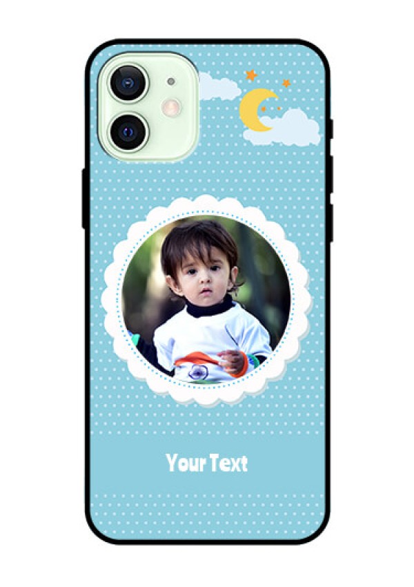 Iphone 12 Personalised Glass Phone Case  - Violet Pattern Design
