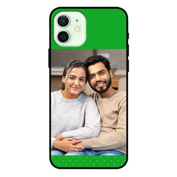 Iphone 12 Personalized Glass Phone Case  - Green Pattern Design