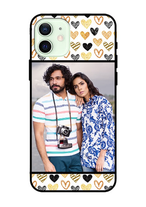 Iphone 12 Photo Printing on Glass Case  - Love Symbol Design