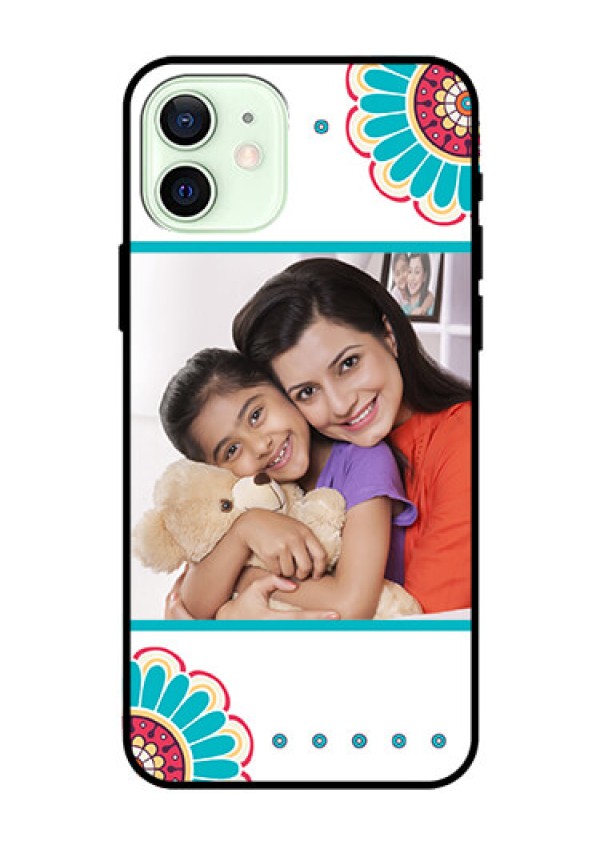 Iphone 12 Custom Glass Phone Case  - Flower Design
