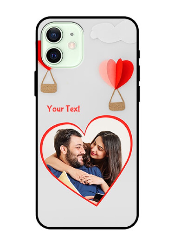 Iphone 12 Custom Glass Mobile Case  - Parachute Love Design