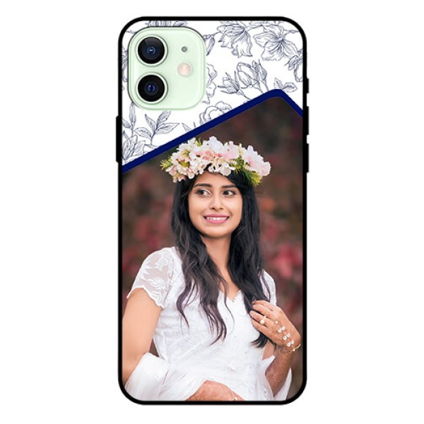 Iphone 12 Personalized Glass Phone Case  - Premium Floral Design
