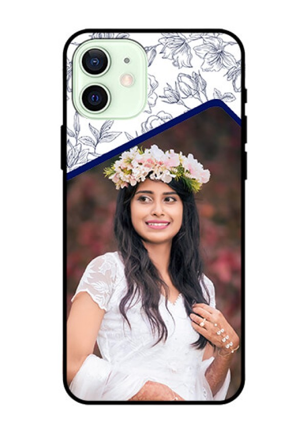 Iphone 12 Personalized Glass Phone Case  - Premium Floral Design