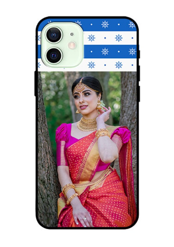 Iphone 12 Photo Printing on Glass Case  - Snow Pattern Design