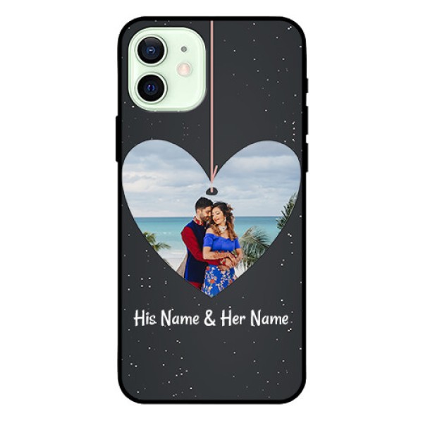 Iphone 12 Custom Glass Phone Case  - Hanging Heart Design
