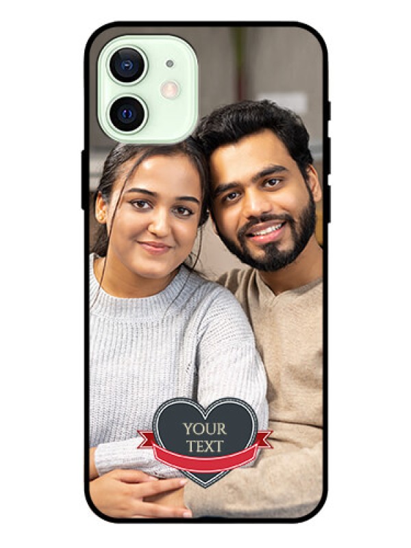 Custom Iphone 12 Custom Glass Phone Case  - Just Married Couple Design