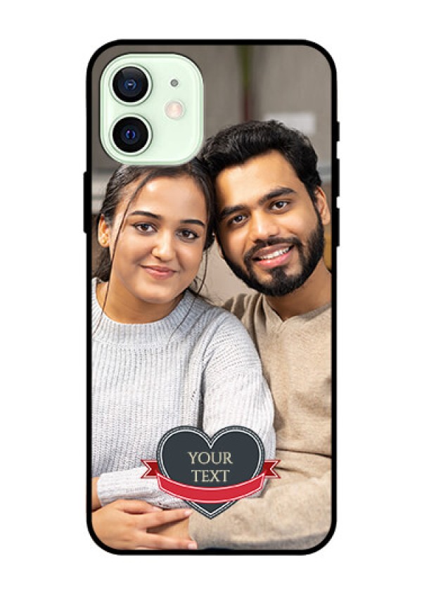 Iphone 12 Custom Glass Phone Case  - Just Married Couple Design
