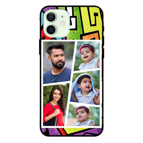 Iphone 12 Custom Glass Phone Case - Graffiti pattern Design Iphone 12 Custom Glass Phone Case - Graffiti pattern Design