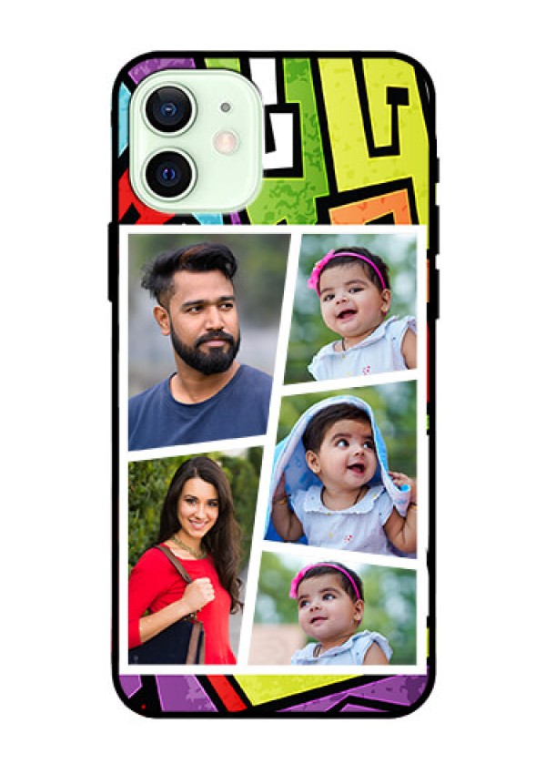 Iphone 12 Custom Glass Phone Case  - Graffiti pattern Design