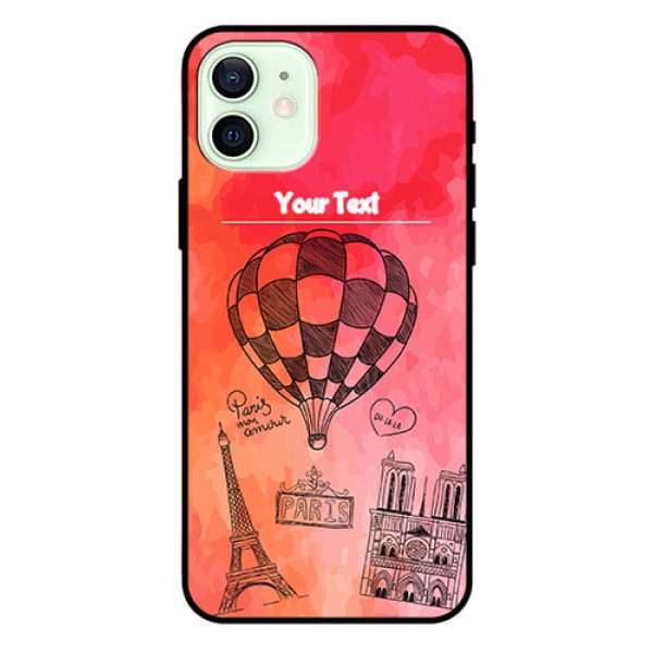 Iphone 12 Custom Glass Phone Case  - Paris Theme Design
