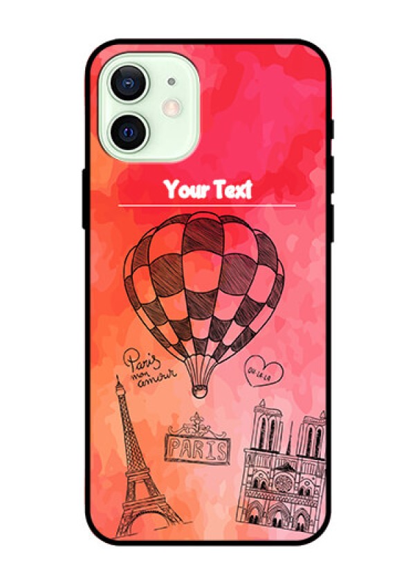Iphone 12 Custom Glass Phone Case  - Paris Theme Design